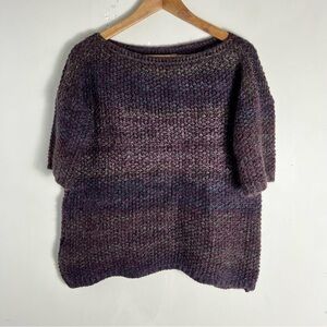 Anthropologie Elsamanda Italy Alpaca Blend Multicolor Stripe Chunky Knit Sweater